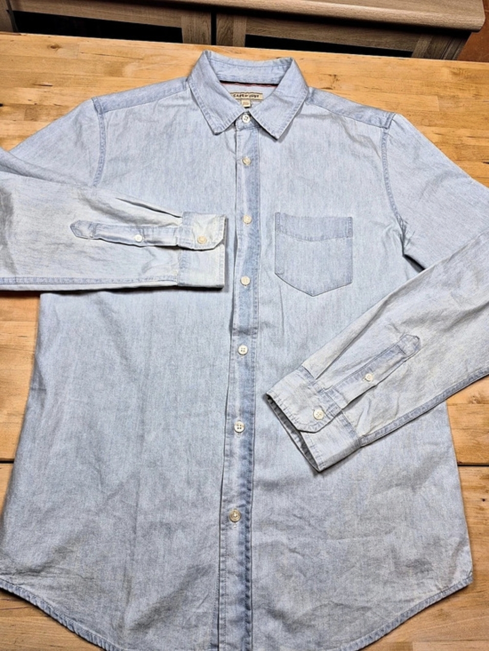 CAPE JUBY Chambray Button Down in Blue Small Like New